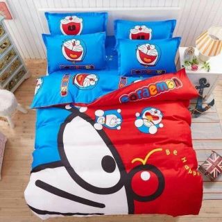 Bộ chăn ga gối Doremon hàng nhập bo chun theo yêu cầu