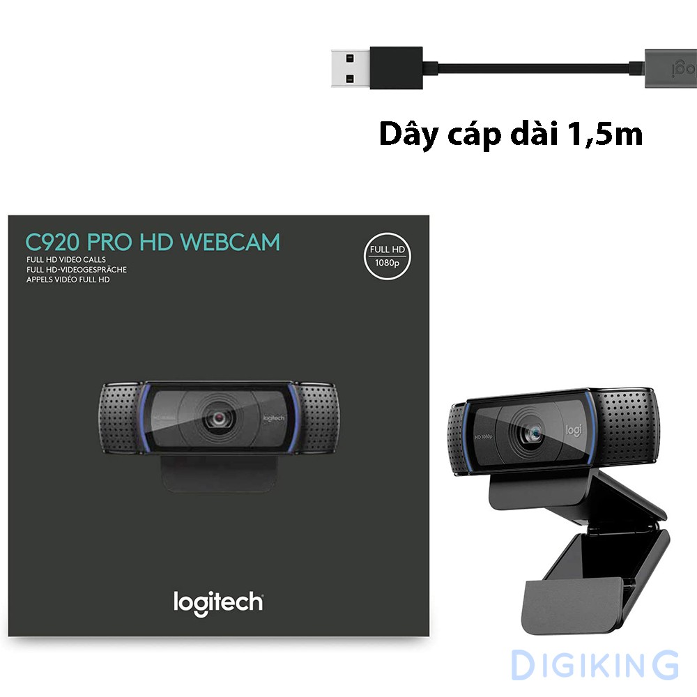 Webcam Logitech HD C920 Pro HD 1080p - Hàng Chính Hãng