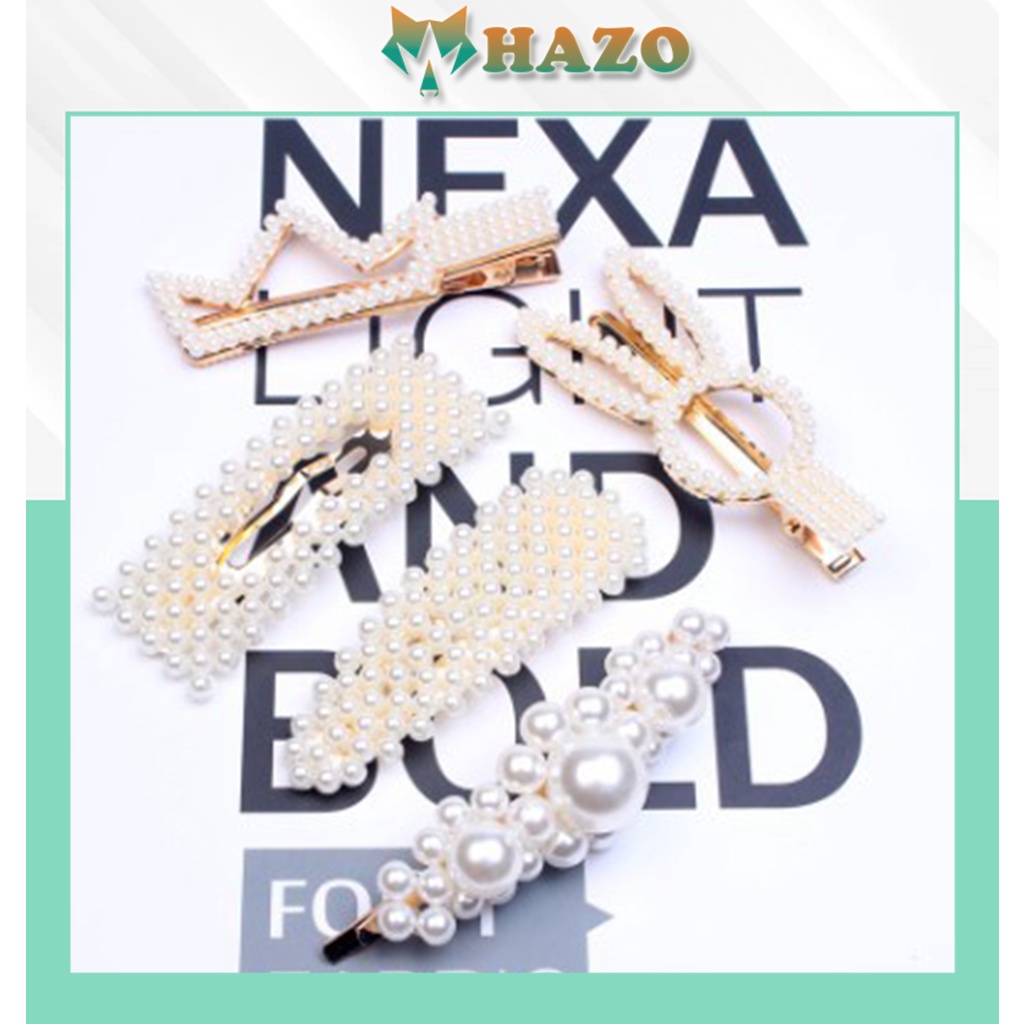 [Giá Sỉ] Kẹp Tóc Nhiều Kiểu Hot Trend Pk100 Đính Hạt Ngọc Nhân Tạo Cực Đẹp - Hazo