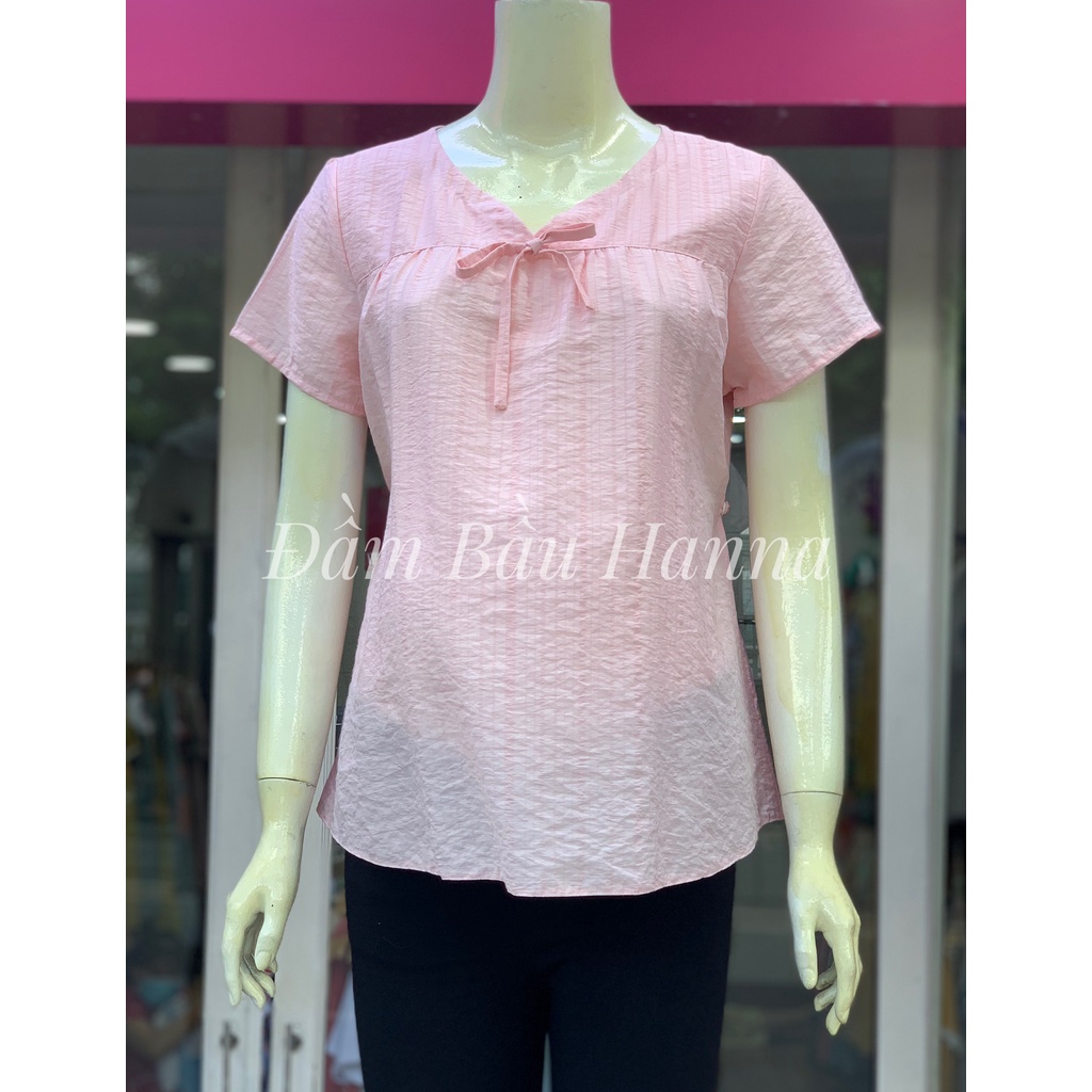 [HANNA] Áo bầu công sở dễ thương cho mẹ trẻ, có size 85kg, vải lụa cao cấp thoáng mát không nhăn thấm mồ hôi tốt