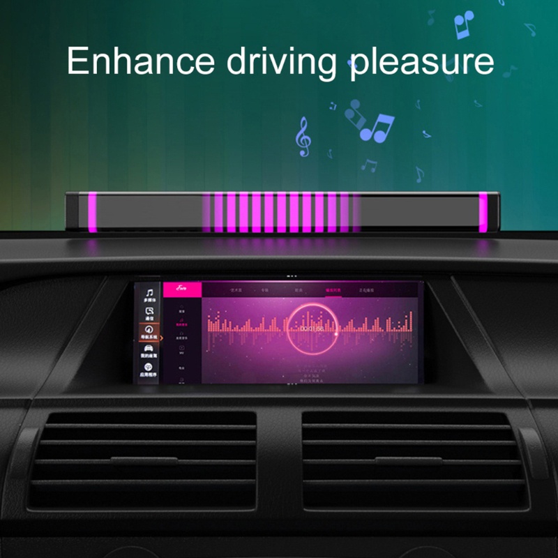 Dải Đèn LED 32 Bit Phát Nhạc Nhiều Màu Trang Trí Nội Thất Xe Hơi