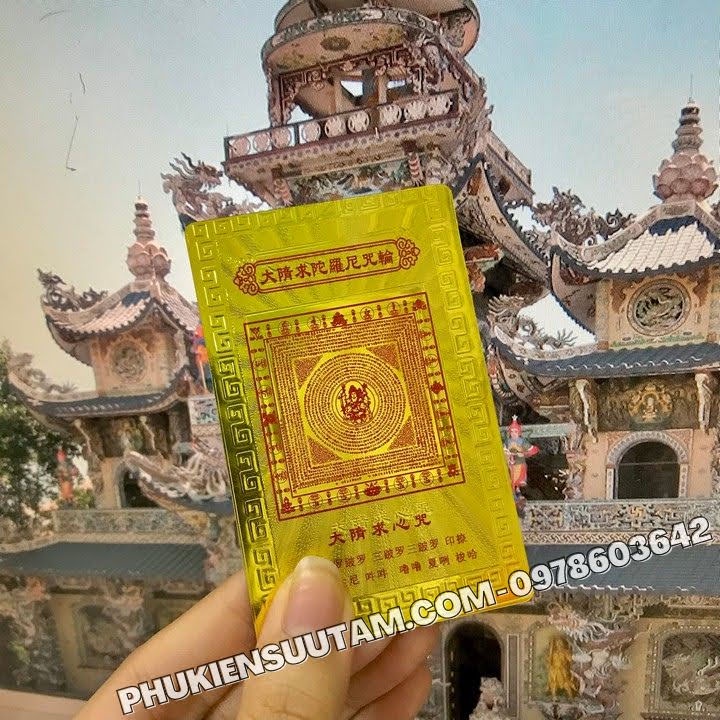 Thẻ Kim Bài Thần Chú Lăng Nghiêm, kích thước: 8.3cmx5.3cmx0.2cm - SP005758