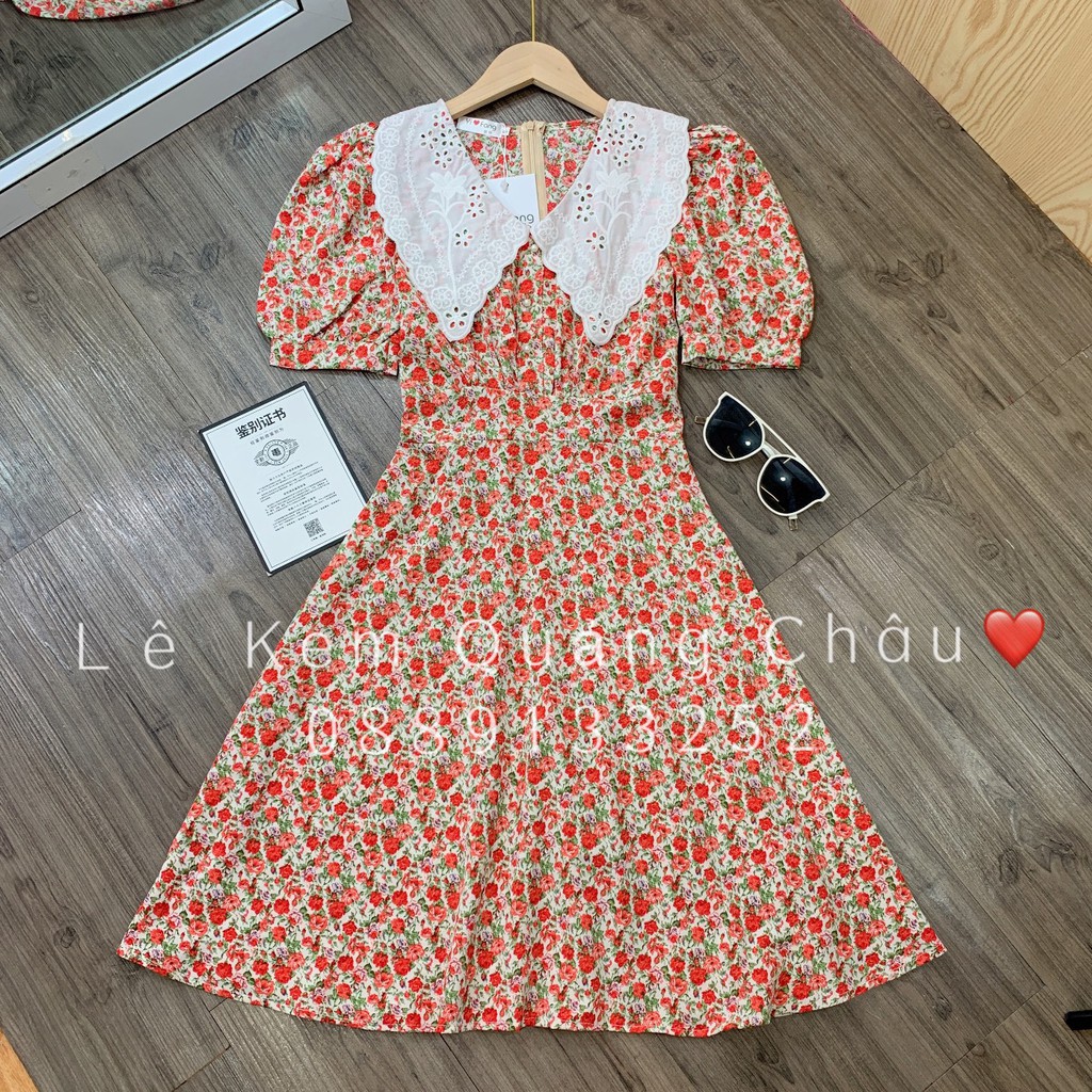 Váy Hoa Nhí 🌸 [FREESHIP ] 🌸 Váy Cổ Ren Chun Sau Đầm Váy Vintage Dáng Xoè Mới [ Hàng QCCC Có size SM ] 💋💋