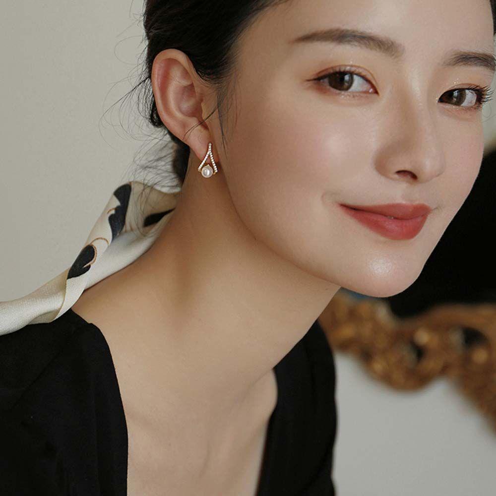 JARRED Bông Tai Tam Giác Đính Đá Thời Trang Nữ Tính