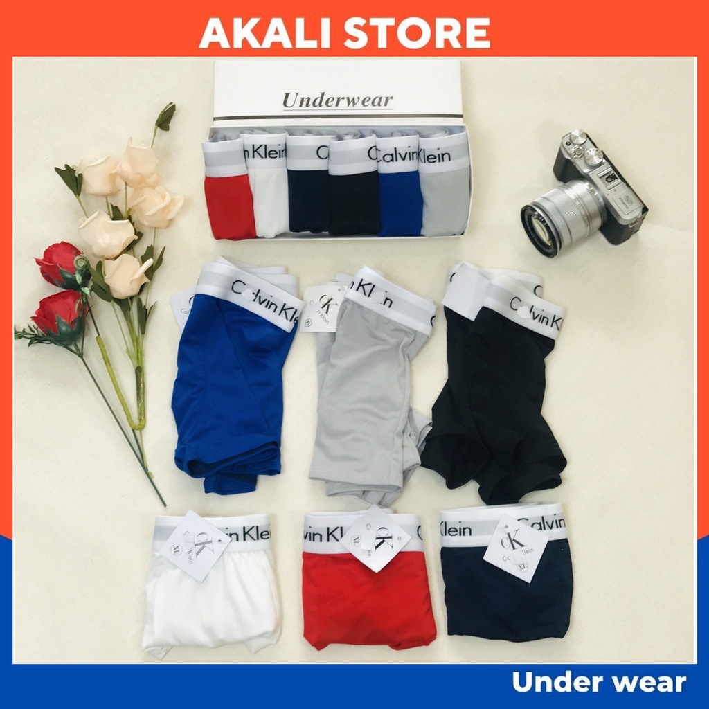 Quần lót nam boxer thun lạnh, Quần sịp đùi nam boxer thun lạnh co dãn 4 chiều cao cấp  - AKALI