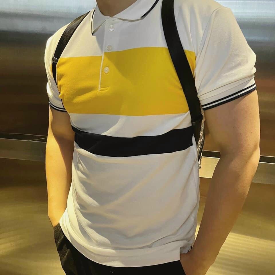Áo polo Nam Nữ sọc vàng  [POLO SEED HÀNG CAO CẤP XUẤT DƯ] trẻ trung năng động chuẩn fom | BigBuy360 - bigbuy360.vn