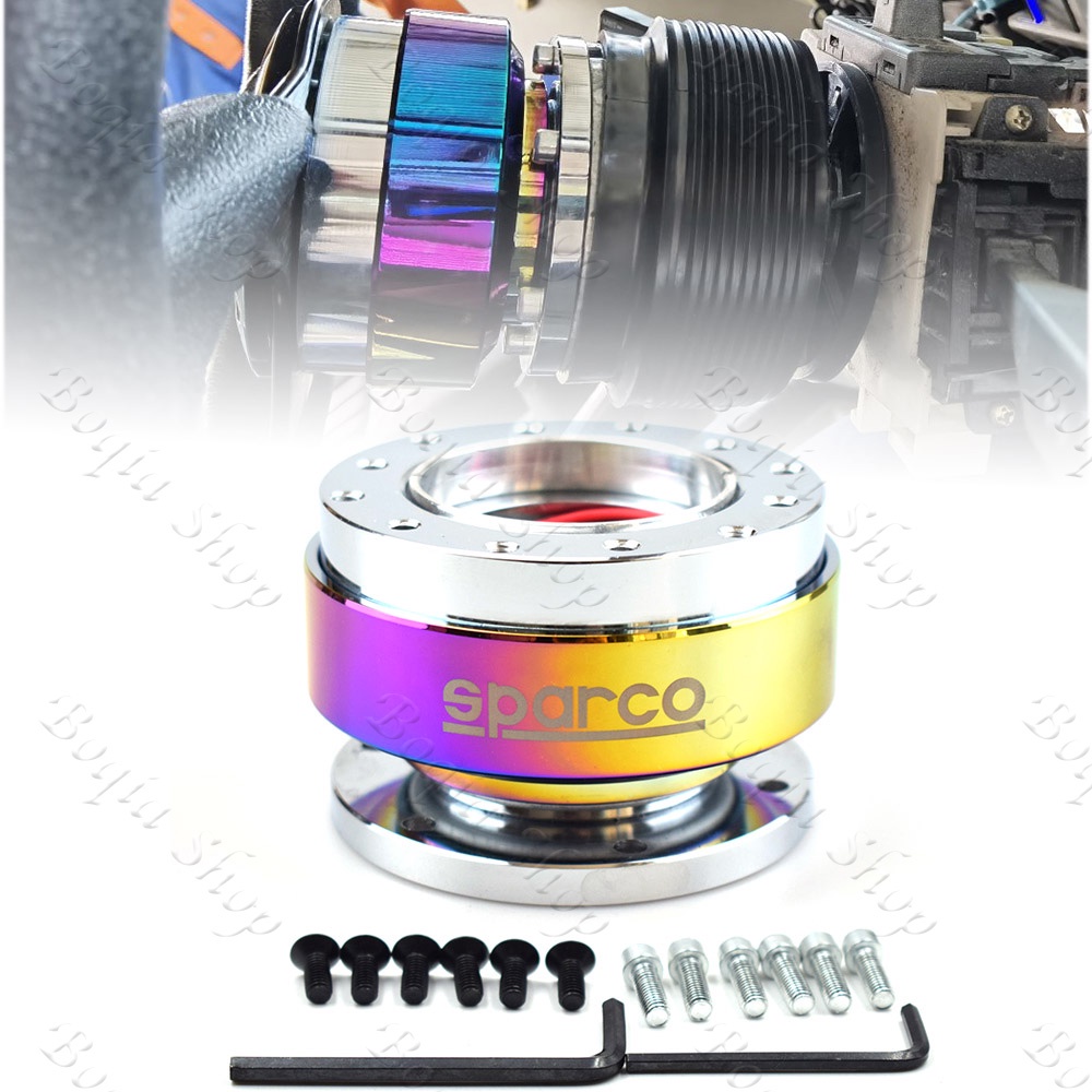 Bộ Chuyển Đổi Vô Lăng Xe Đua Sparco 6 Lỗ Tháo Lắp Nhanh Bằng Nhôm chrome