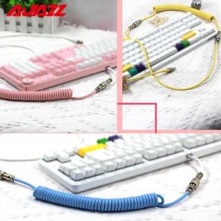AJAZZ Mechanical Keyboard Coiled Cable Wire Type C Custom Usb Port Cable Aviator Coiling Cable for Gaming Keyboard Accessories