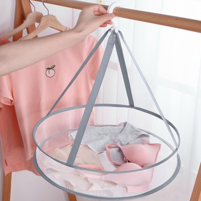 Ốp Giỏ Lưới Đựng Đồ Giá Phơi Quần Áo Lưới Máy Sấy Lưới Trắng Lưới Quần Áo Treo Máy Sấy 2 Lớp Giỏ Treo Tất Chống Gió túi Lưới Flowerdance