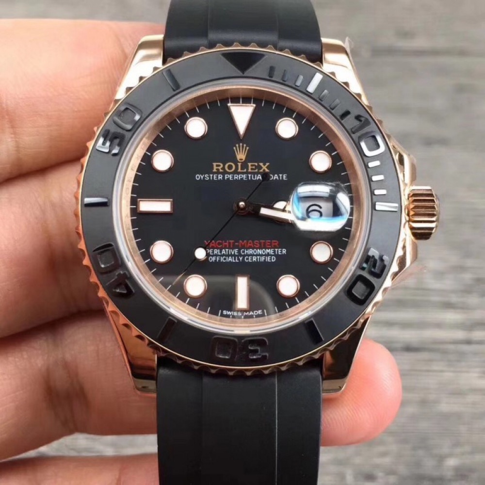 ĐỒNG HỒ NAM R0lex YACHT-MASTER Yacht-Master 40 116655 Rose Gold Black SIZE 40MM