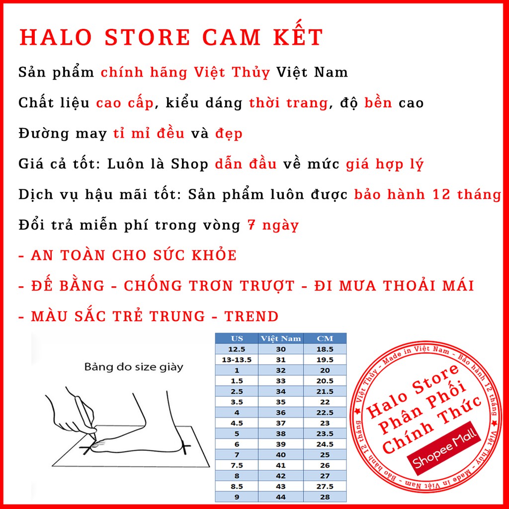 [Fullbox] Giày Sandal Việt Thủy Hai Quai Chéo Nam Nữ Xanh Dương - VT017