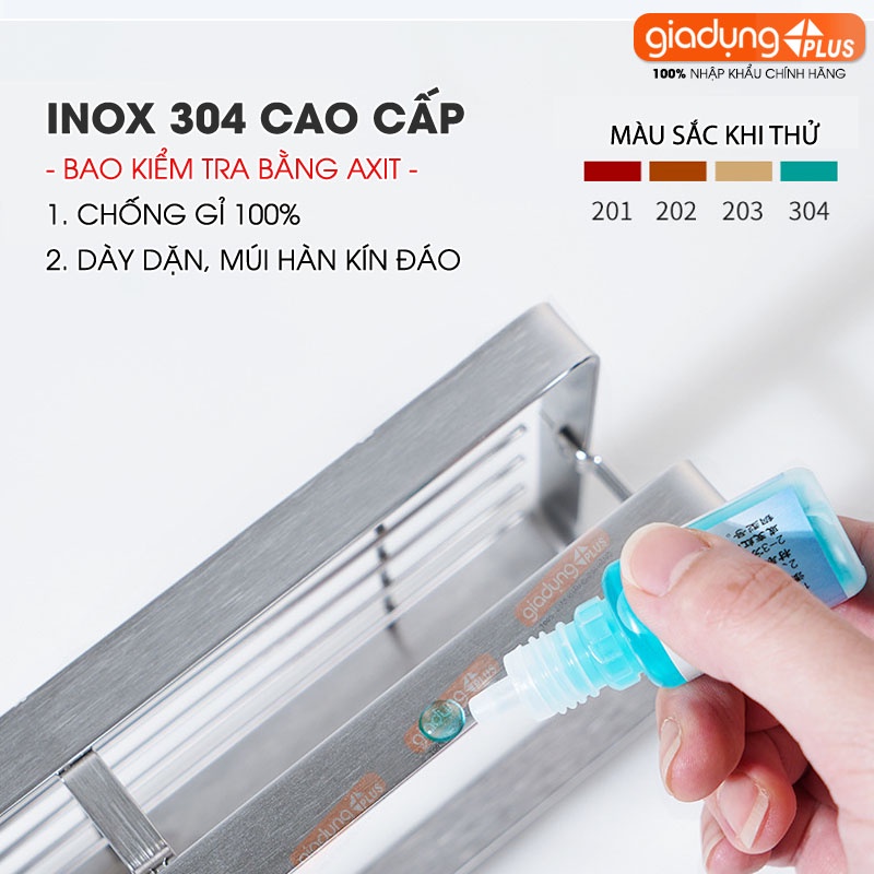Kệ INOX 304 dán tường để úp chén đĩa siêu chắc, không cần khoan tường LAZYDO cao cấp (TG-0201)