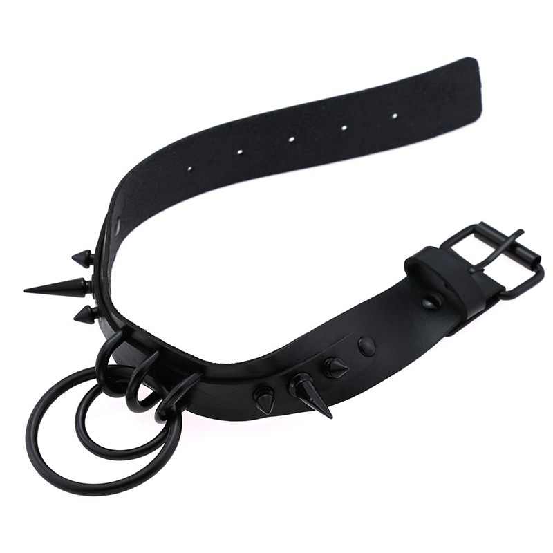 Vòng Cổ Choker Da PU Đính Đinh Tán Cá Tính Cho Nữ