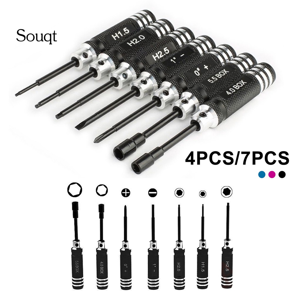 Bộ 4/7 món dụng cụ tuốc nơ vít 1.5mm-5.5mm cho mô hình RC trực thăng