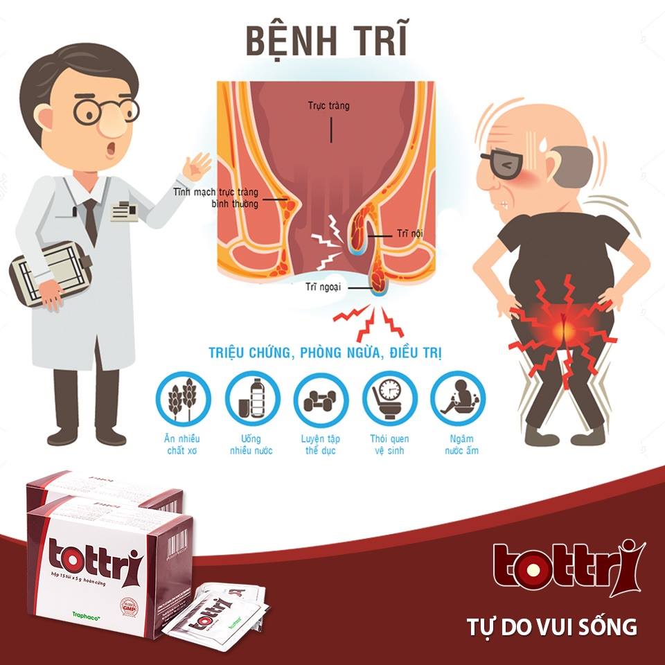 Tottri Traphaco hỗ trợ cho người bệnh trĩ, táo bón, Tot Tri từ chất xơ hòa tan - Trung Đông Pharmacy