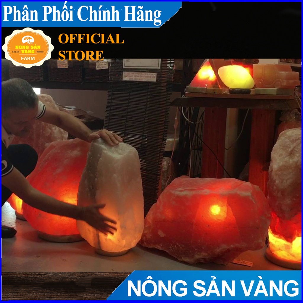 Đèn Đá Muối Cao Cấp Himalaya 6-7 Kg, đèn trang trí nhà cửa, phòng ngủ- Nhập Khẩu Paskitan