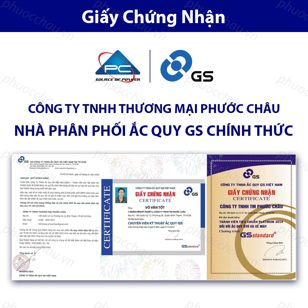 Bình Ắc Quy 12V-100Ah, Ắc Quy Ô Tô GS MF 115D33C 115D33V