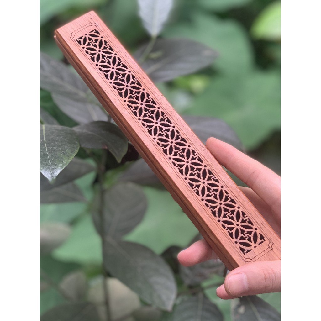 Khay gỗ đốt trầm hương không tăm - gỗ hương