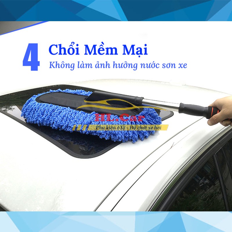 [Mã LIFEAU5SALE giảm 20k đơn 50k] Chổi Lau Xe Ô Tô Sợi Mềm - Chổi Rửa Xe Ô Tô Điều Chỉnh Được Độ Dài VERSION 1