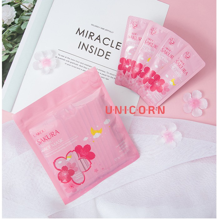 Combo 4 miếng Mặt Nạ Ngủ Trà Xanh / Hoa Đào Laikou | BigBuy360 - bigbuy360.vn