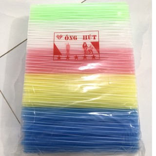 Ống hút nhiều màu trong loại cứng Bịch ~500 ống, Ống hút sinh tố, cà phê