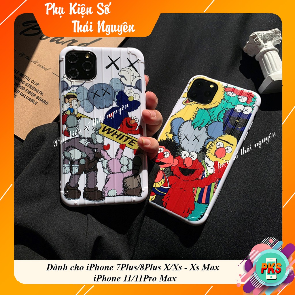 ỐP LƯNG SESAME STREET - KAWS ( IN PHỦ BÓNG ) - ỐP IPHONE DẺO NỔI SỌC - VALI 3D | BigBuy360 - bigbuy360.vn