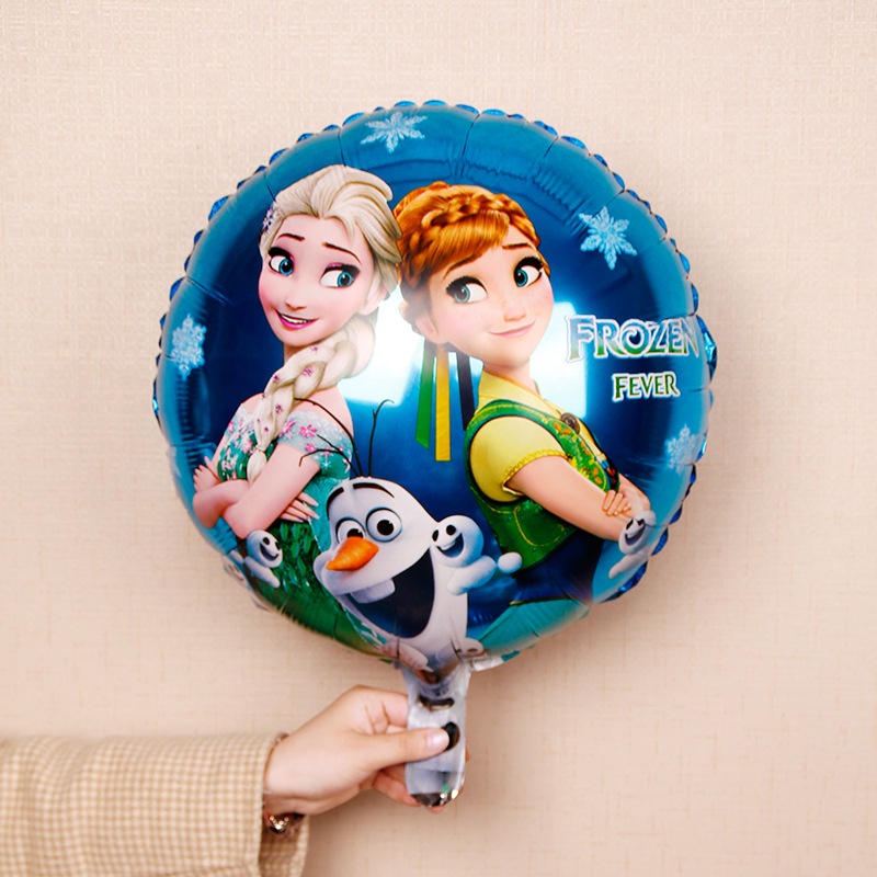 Bong Bóng Lõi Nhôm Tráng Gương In Hình Công Chúa Elsa Anna Olaf Trong Phim Frozen Dành Cho Trang Trí Tiệc Sinh Nhật Bé