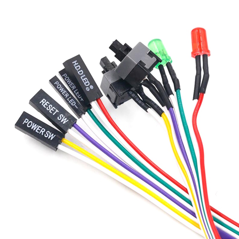 Cáp Bo Mạch Chủ Máy Tính Mỏng 65Cm Có Công Tắc Đèn LED Cho PC