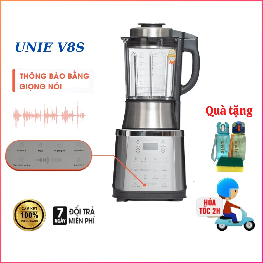 Máy Làm Sữa Hạt Unie V8S, máy nấu sữa đậu nành, xay sinh tố, xay kem, Chính hãng Unie - Bảo hành 24 tháng