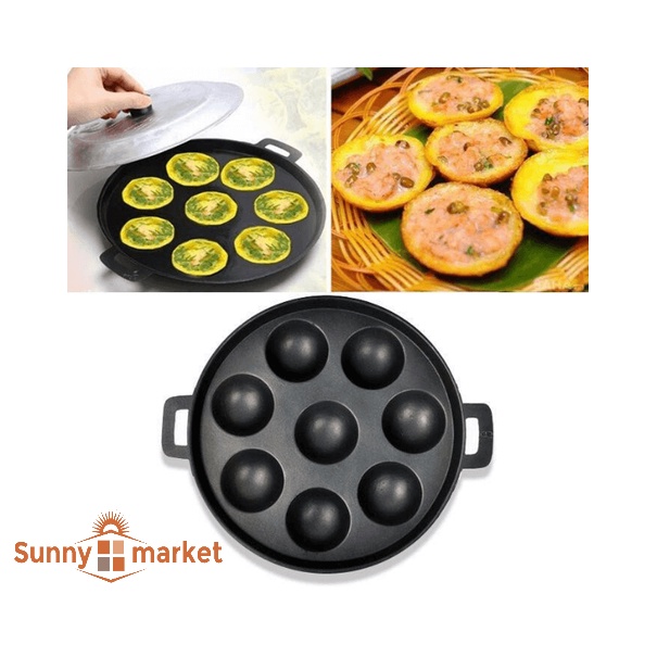 Khuôn làm bánh khọt 8 lỗ chống dính kèm nắp