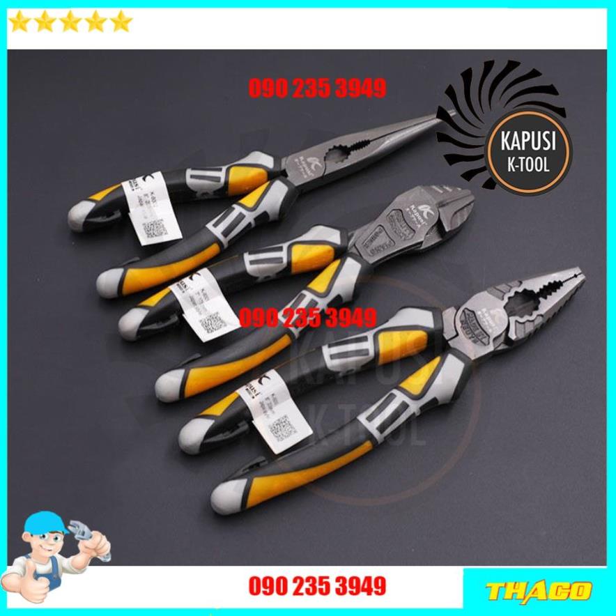 Bộ ba kìm (cắt điện nhọn) xuất Đức, thép CRV siêu bền - Bộ ba kềm