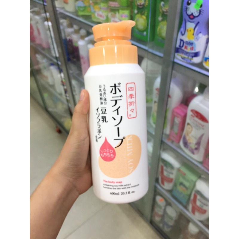 Sữa Tắm Dưỡng Ẩm Chiết Xuất Đậu Nành Shikioriori Soy Milk The Body Soap nhật bản 600ml