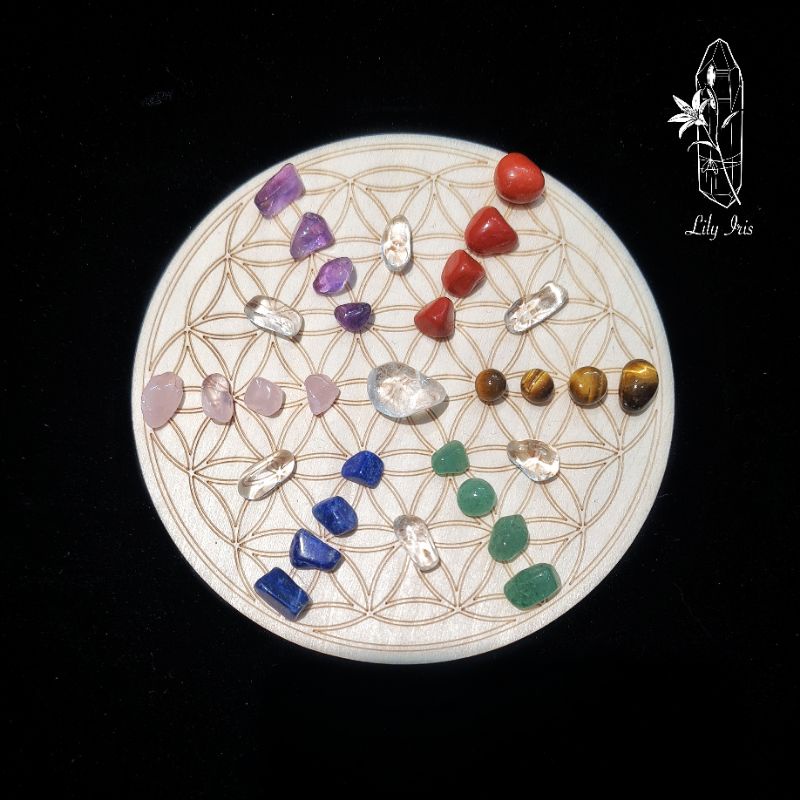 Crystal Grid - lưới tinh thể kèm đá dùng tăng sức mạnh của đá thanh tẩy Tarot, vật phẩm quà tặng, trang trí nhà cửa
