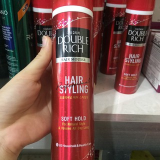 gôm bọt tạo kiểu tóc double rich soft hold
