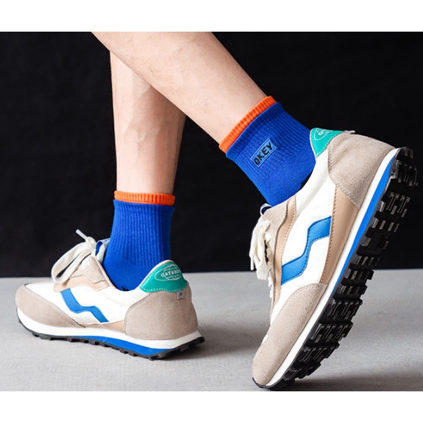 Vớ Unisex chữ OKEY cổ lửng nhiều màu, phong cách thể thao, năng động.