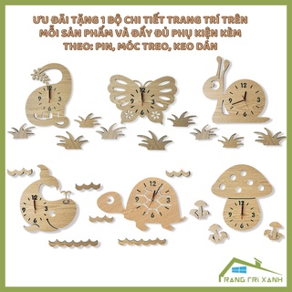 Đồng hồ treo tường trang trí động vật - đồng hồ treo tường kim trôi quartz