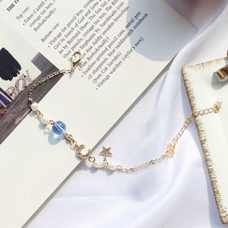 Vòng Đeo Tay Hình Bông Hoa Đính Ngọc Trai Giả Xinh Xắn