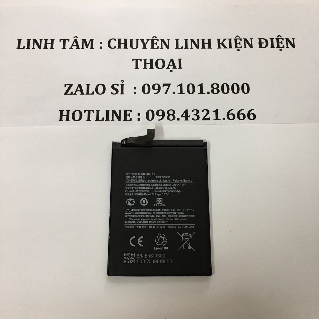 Pin Xiaomi Poco X3, Pocophone X3 phiên bản Ấn Độ ( BN61 ) - Giá sỉ