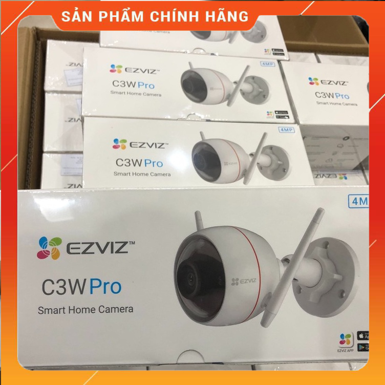 Camera Wifi cố định ngoài trời EZVIZ C3W Pro 4MP - Có màu ban đêm - Đàm thoại 2 chiều - Hàng chính hãng
