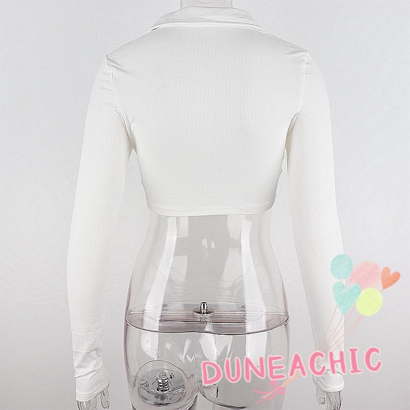 DUNEA Áo Cardigan Tay Dài Cổ Thủy Thủ Cài Nút Ngọt Ngào Cho Nữ