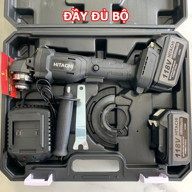 Máy Mài Pin HITACHI 118V - Loại ko chổi than - Có Điều Chỉnh Vòng Tua - Tặng Kèm Đá Mài+Đá Cắt