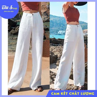 Quần ống rộng chất đũi mát dáng dài. Chất vải đũi đẹp cao cấp siêu dài 80-100cm ་