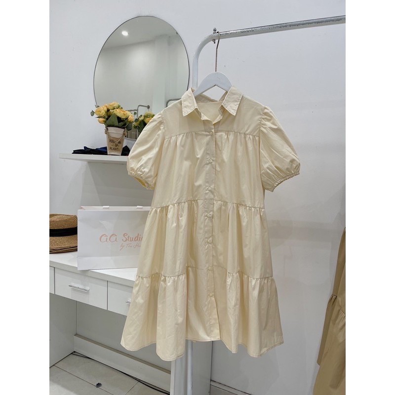 ( HÀNG QCCC) Váy BABYDOLL 3 Tầng , Cổ Sơ Mi , Tay Bồng Siêu xinh | BigBuy360 - bigbuy360.vn