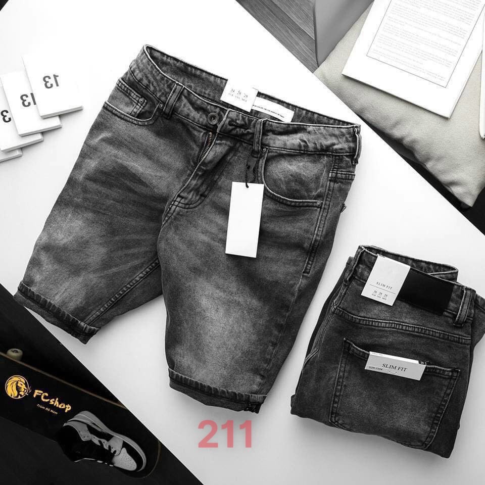 Quần Sọt Jean Nam màu Đen Xám, Quần Short Nam Co Giãn thời trang cao cấp MuradFashion ms5505