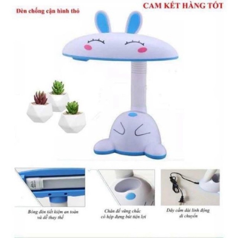 Đèn học thỏ có chỗ cắm bút cho bé (TẶNG BÓNG) [Miễn Phí Vận Chuyển khi đơn đạt giá trị tối thiểu 200K]