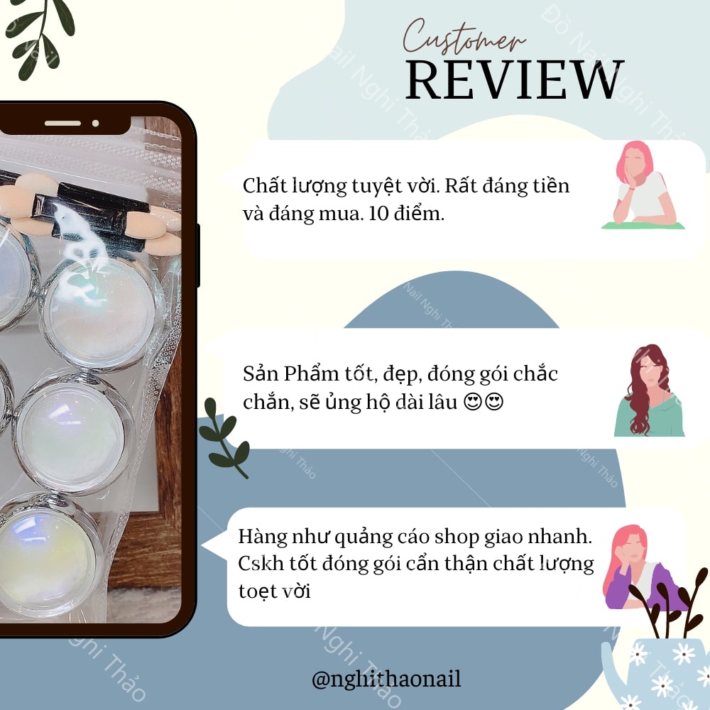 Set bột tráng gương ánh ngọc trai