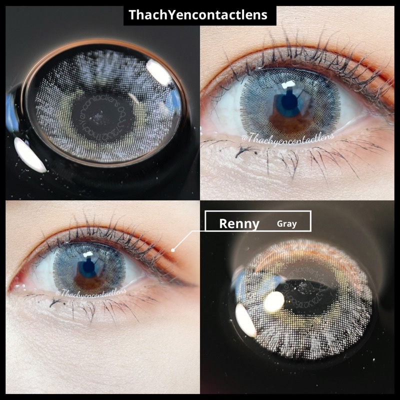 Lens Mắt Renny Xám Tự Nhiên giãn vừa - 0-10 độ kính áp tròng