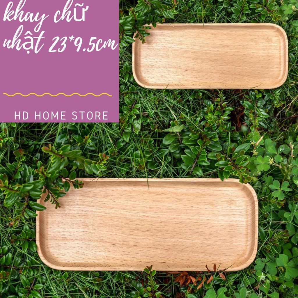 - Khay chữ nhật bằng gỗ tự nhiên -còn hàng