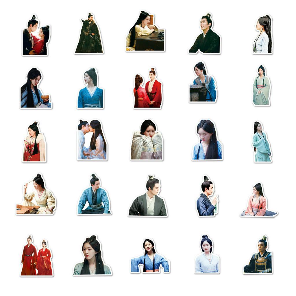 Bộ 50 Miếng Dán Trang Trí Xe Hơi Chống Thấm Nước Họa Tiết Chữ Love Like the Galaxy DIY