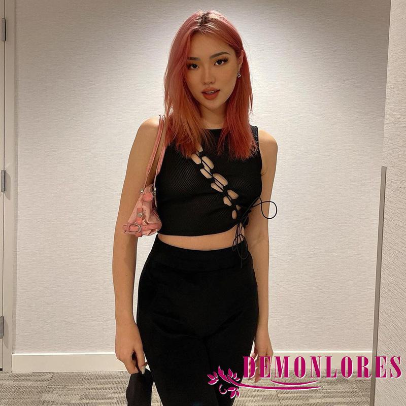 Áo Croptop Màu Trơn Thiết Kế Quyến Rũ Cho Nữ